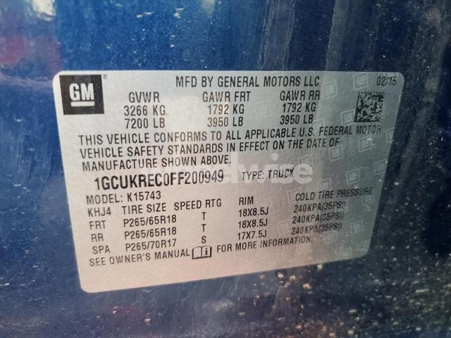 Photo 8 of 2015 CHEVROLET SILVERADO K1500 LT (VIN 1GCUKREC0FF200949)