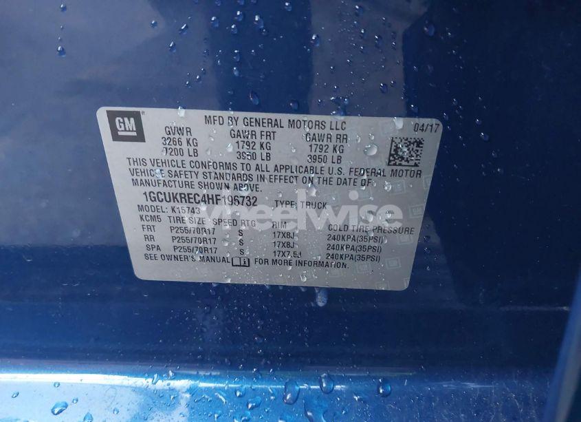 Photo 9 of 2017 Chevrolet Silverado 1500 1LT (VIN 1GCUKREC4HF196732)