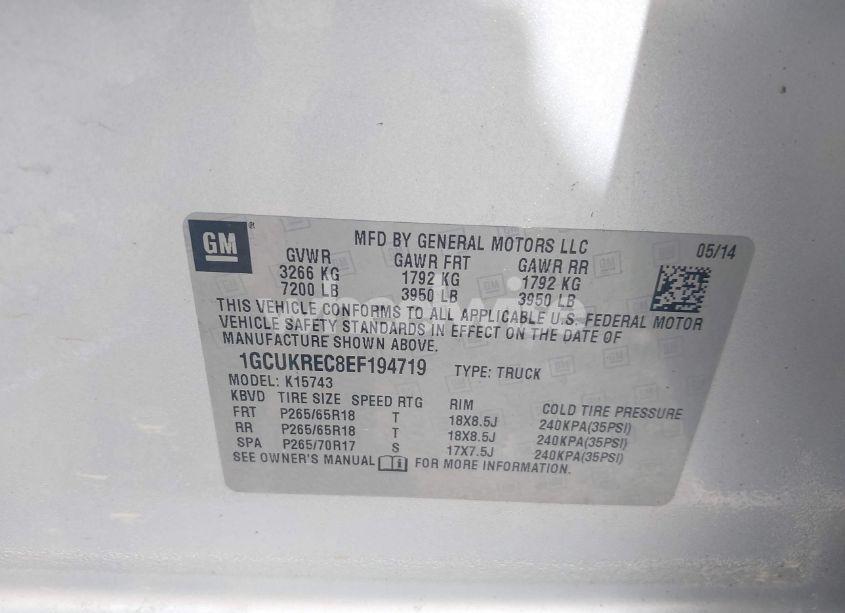 Photo 9 of 2014 Chevrolet Silverado 1500 2LT (VIN 1GCUKREC8EF194719)