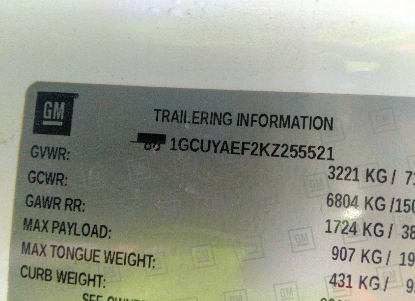 Photo 9 of 2019 Chevrolet Silverado 1500 WORK TRUCK (VIN 1GCUYAEF2KZ255521)