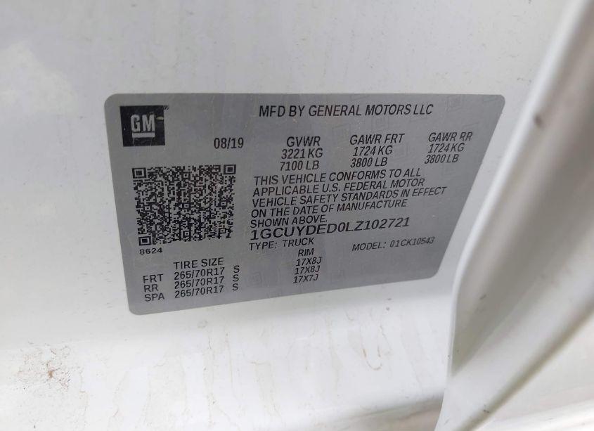 Photo 9 of 2020 Chevrolet Silverado 1500 4WD SHORT BED LT (VIN 1GCUYDED0LZ102721)