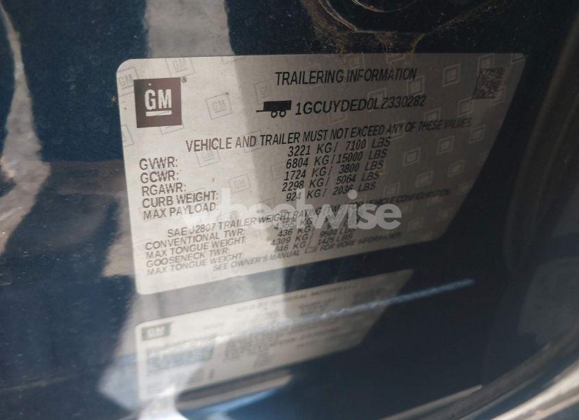 Photo 9 of 2020 Chevrolet Silverado 1500 4WD SHORT BED LT (VIN 1GCUYDED0LZ330282)