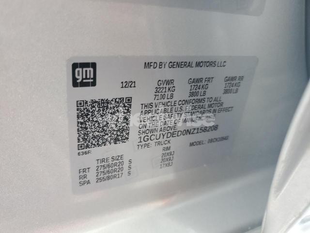 Photo 3 of 2022 CHEVROLET SILVERADO LTD K1500 LT N/A (VIN 1GCUYDED0NZ158208)