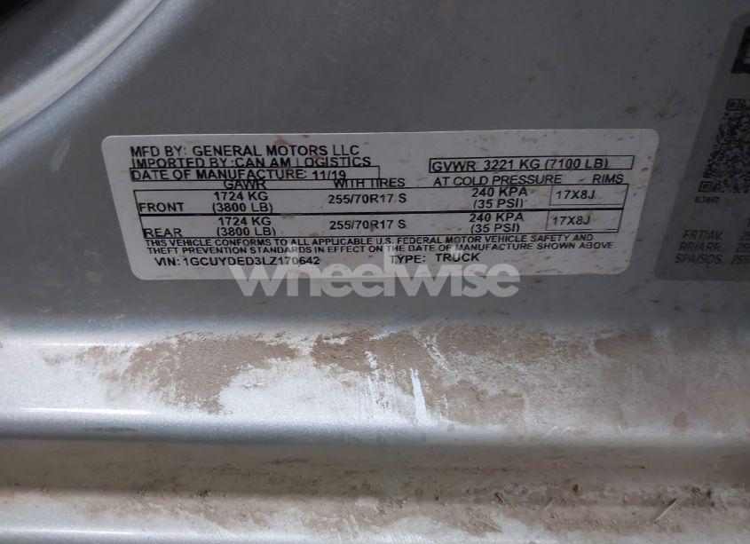 Photo 9 of 2020 Chevrolet Silverado 1500 4WD STANDARD BED LT (VIN 1GCUYDED3LZ170642)