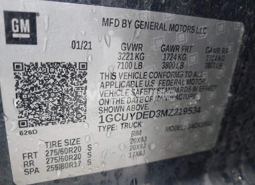 Photo 9 of 2021 Chevrolet Silverado 1500 4WD SHORT BED LT (VIN 1GCUYDED3MZ219534)