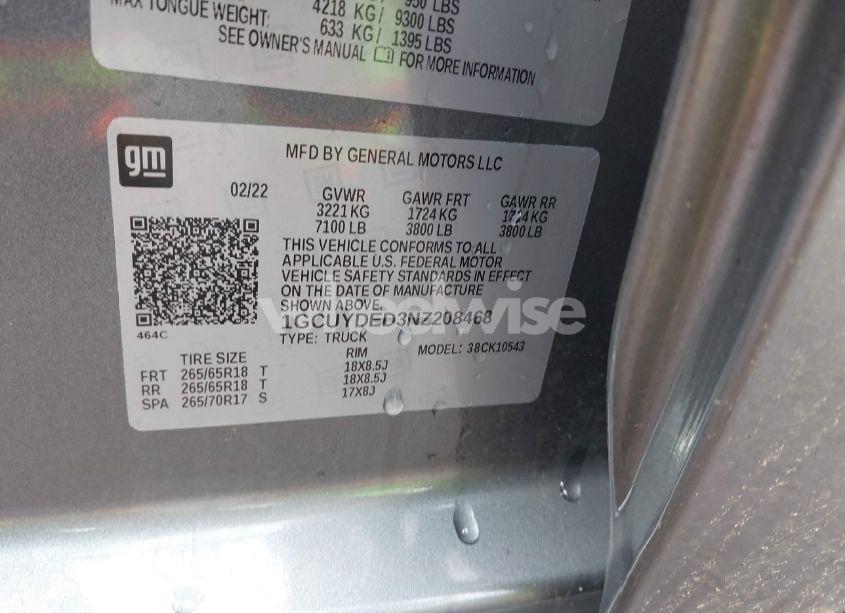 Photo 9 of 2022 Chevrolet Silverado 1500 LTD 4WD SHORT BED LT (VIN 1GCUYDED3NZ208468)