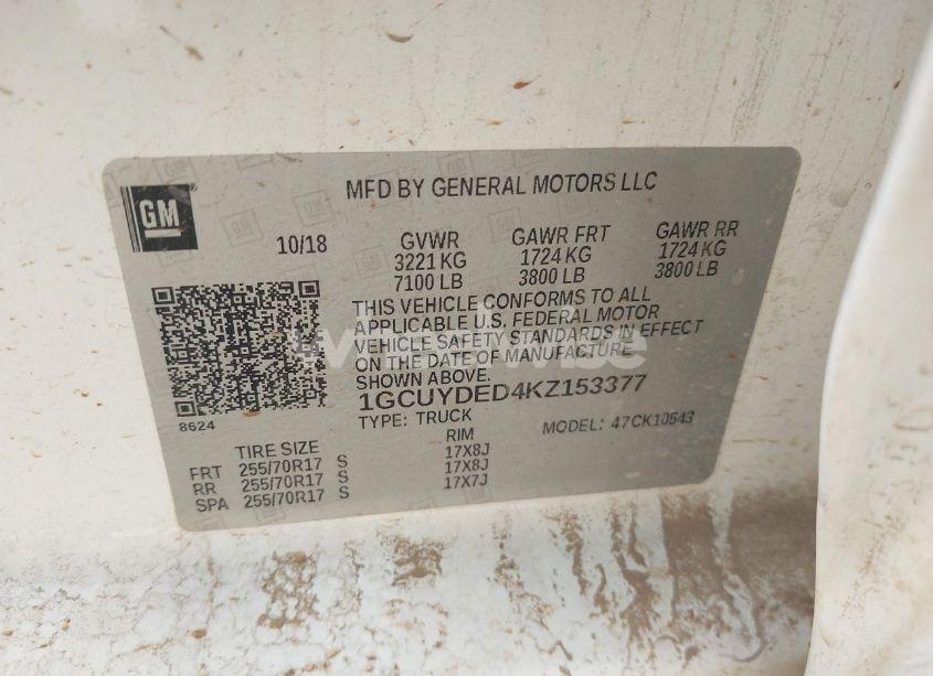 Photo 9 of 2019 Chevrolet Silverado 1500 LT (VIN 1GCUYDED4KZ153377)