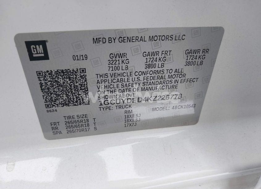 Photo 9 of 2019 Chevrolet Silverado 1500 LT (VIN 1GCUYDED4KZ226778)