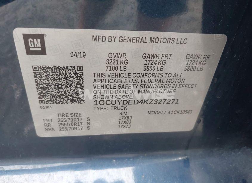 Photo 9 of 2019 Chevrolet Silverado 1500 LT (VIN 1GCUYDED4KZ327271)