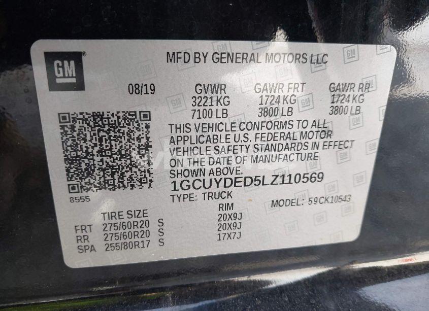 Photo 9 of 2020 Chevrolet Silverado 1500 4WD SHORT BED LT (VIN 1GCUYDED5LZ110569)