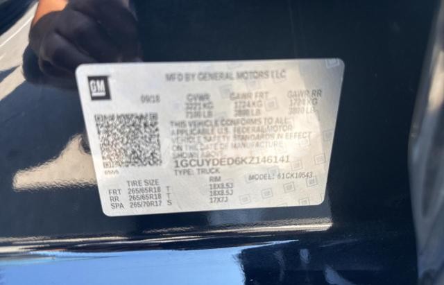 2019 CHEVROLET SILVERADO K1500 LT (VIN 1GCUYDED6KZ146141) main photo