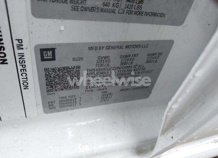 Photo 9 of 2020 Chevrolet Silverado 1500 4WD STANDARD BED LT (VIN 1GCUYDED6LZ204024)