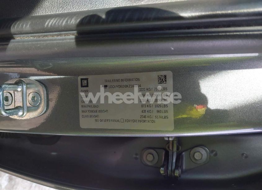 Photo 9 of 2019 Chevrolet Silverado 1500 LT (VIN 1GCUYDED8KZ160204)