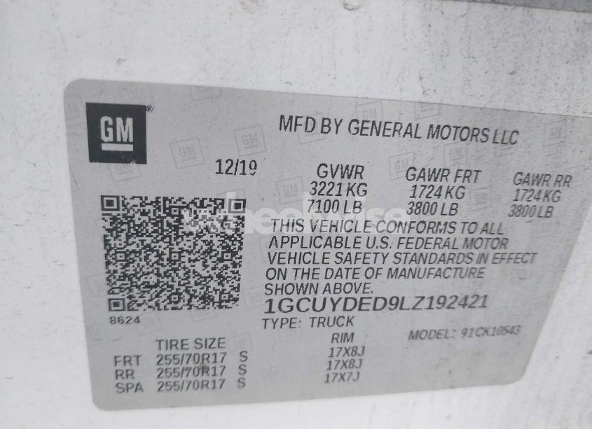 Photo 9 of 2020 Chevrolet Silverado 1500 4WD SHORT BED LT (VIN 1GCUYDED9LZ192421)