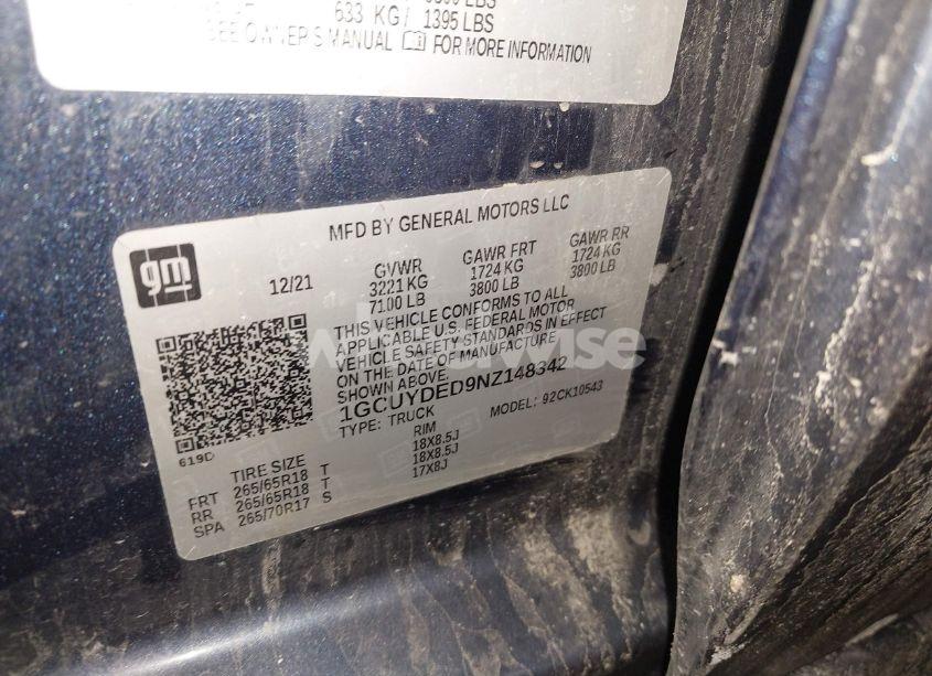 Photo 9 of 2022 Chevrolet Silverado 1500 LTD 4WD SHORT BED LT (VIN 1GCUYDED9NZ148342)