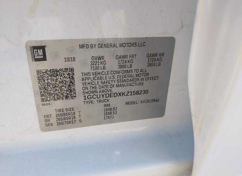 Photo 9 of 2019 Chevrolet Silverado 1500 LT (VIN 1GCUYDEDXKZ158230)