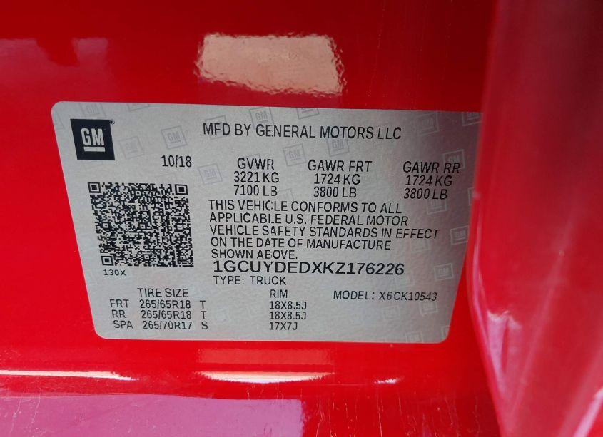 Photo 9 of 2019 Chevrolet Silverado 1500 LT (VIN 1GCUYDEDXKZ176226)