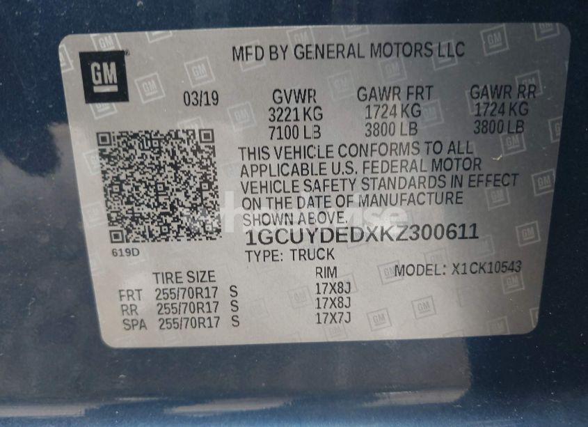 Photo 9 of 2019 Chevrolet Silverado 1500 LT (VIN 1GCUYDEDXKZ300611)