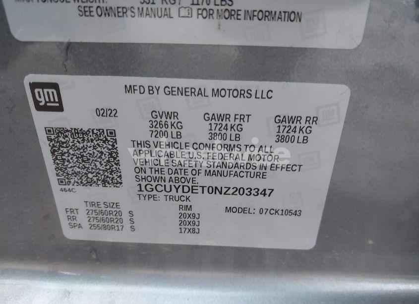Photo 9 of 2022 Chevrolet Silverado 1500 LTD 4WD SHORT BED LT (VIN 1GCUYDET0NZ203347)