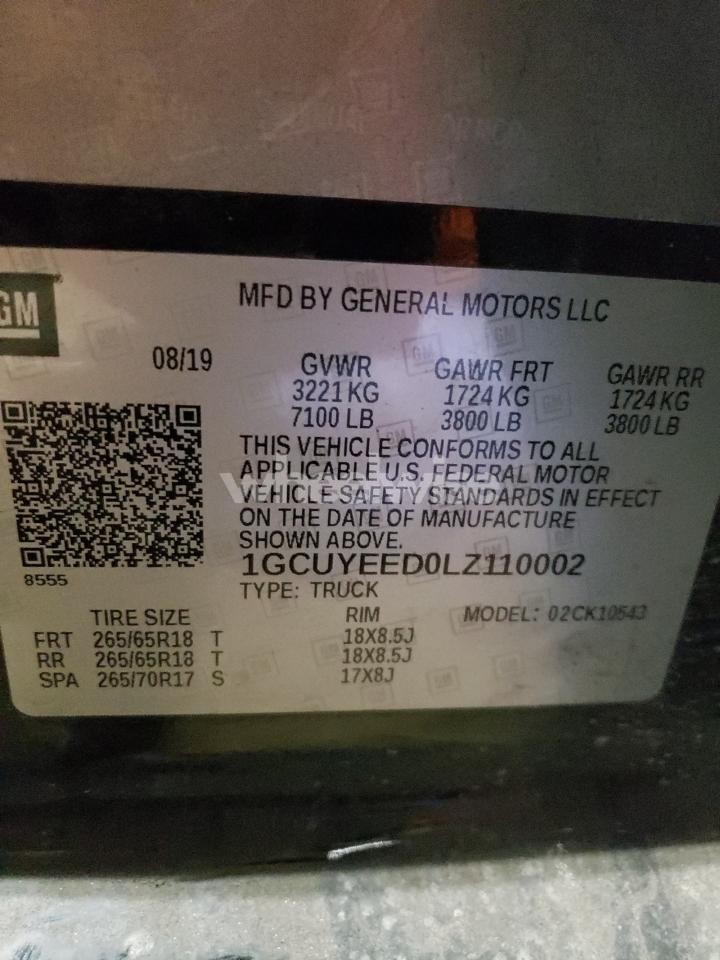 Photo 12 of 2020 CHEVROLET SILVERADO K1500 RST (VIN 1GCUYEED0LZ110002)