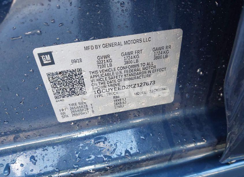 Photo 9 of 2019 Chevrolet Silverado 1500 RST (VIN 1GCUYEED2KZ127673)