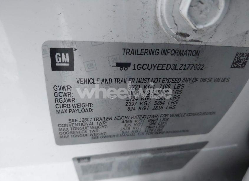 Photo 9 of 2020 Chevrolet Silverado 1500 4WD SHORT BED RST (VIN 1GCUYEED3LZ177032)