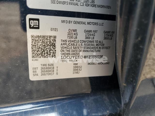 Photo 7 of 2021 CHEVROLET SILVERADO K1500 RST (VIN 1GCUYEED4MZ385888)