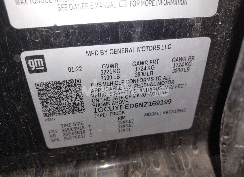 Photo 9 of 2022 Chevrolet Silverado 1500 LTD 4WD SHORT BED RST (VIN 1GCUYEED6NZ169199)