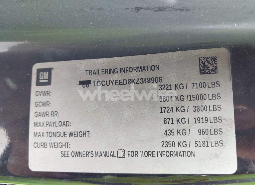 Photo 9 of 2019 Chevrolet Silverado 1500 RST (VIN 1GCUYEED8KZ348906)