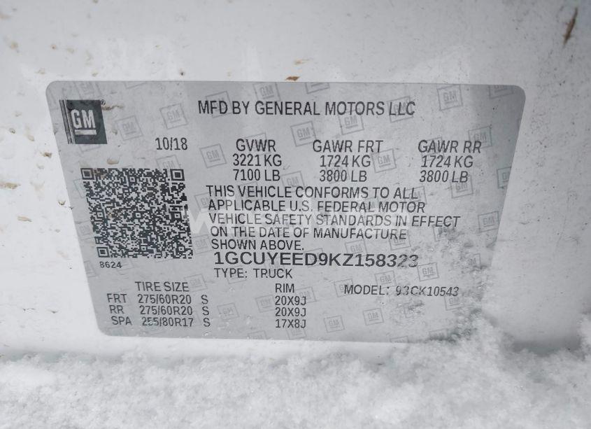 Photo 9 of 2019 Chevrolet Silverado 1500 RST (VIN 1GCUYEED9KZ158323)