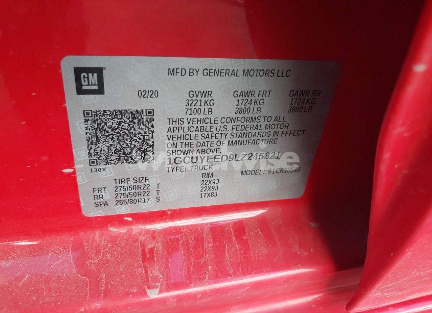 Photo 9 of 2020 Chevrolet Silverado 1500 4WD SHORT BED RST (VIN 1GCUYEED9LZ245821)