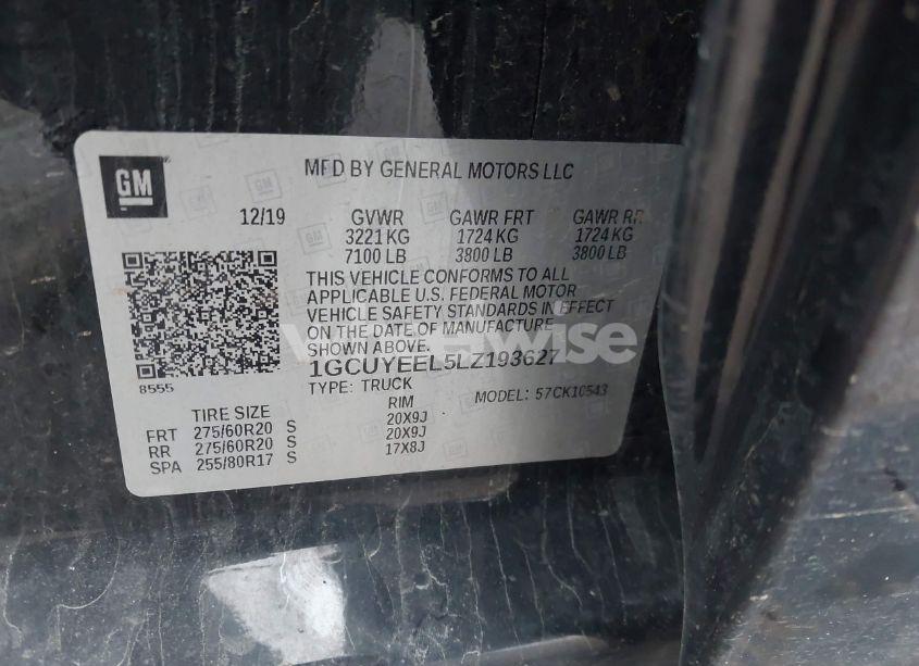 Photo 9 of 2020 Chevrolet Silverado 1500 (VIN 1GCUYEEL5LZ193627)