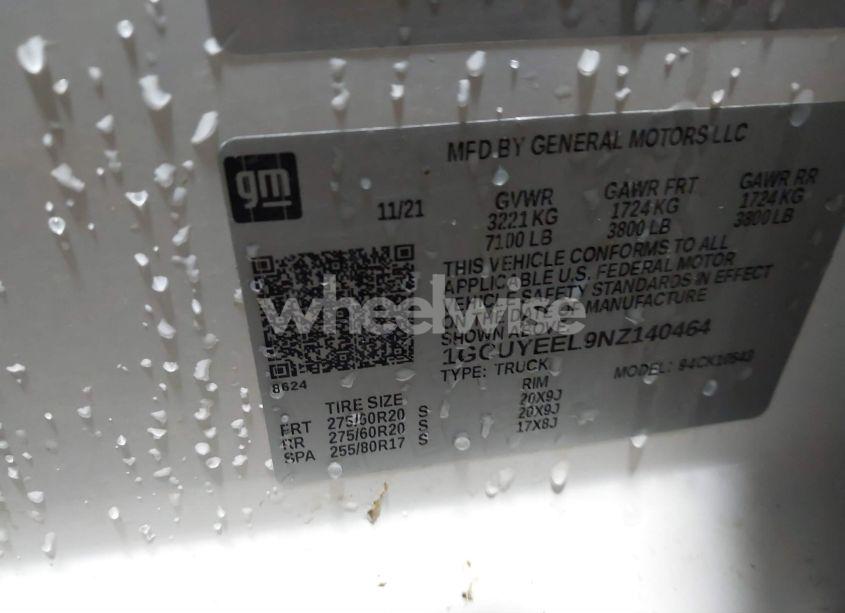 Photo 9 of 2022 Chevrolet Silverado 1500 LTD 4WD SHORT BED RST (VIN 1GCUYEEL9NZ140464)