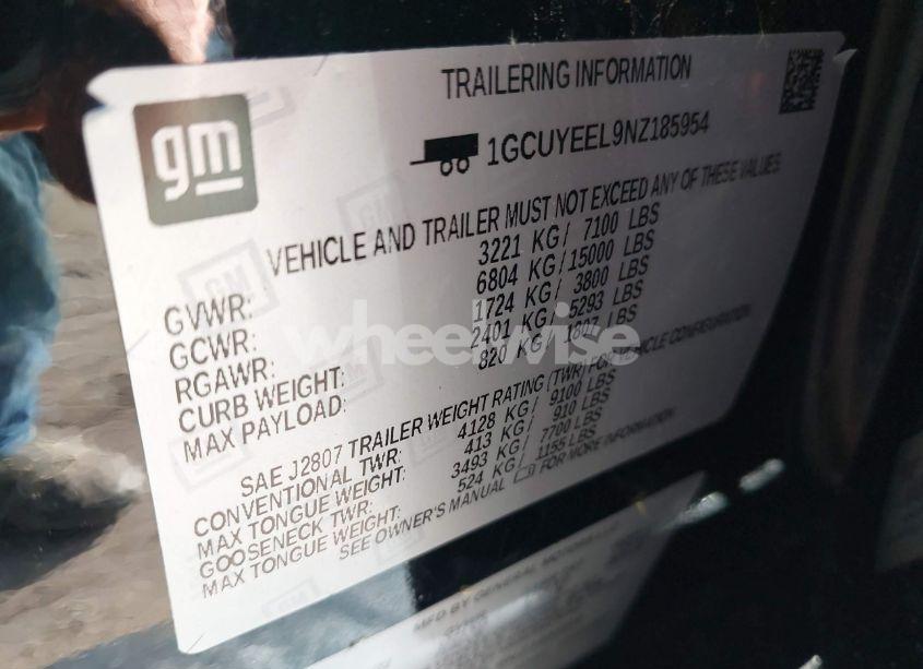 Photo 9 of 2022 Chevrolet Silverado 1500 LTD 4WD SHORT BED RST (VIN 1GCUYEEL9NZ185954)