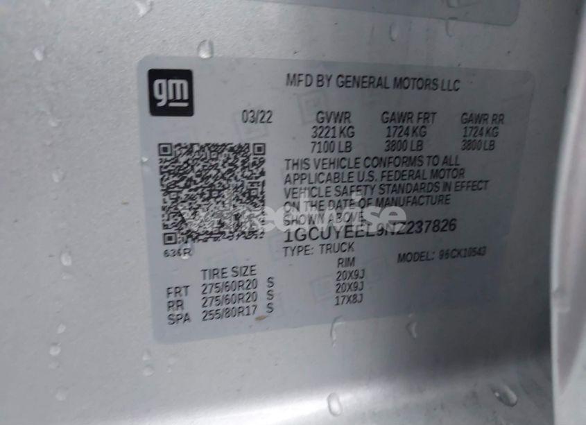 Photo 9 of 2022 Chevrolet Silverado 1500 LTD 4WD SHORT BED RST (VIN 1GCUYEEL9NZ237826)