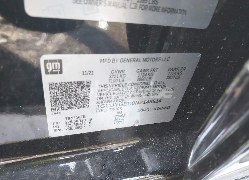 Photo 9 of 2022 Chevrolet Silverado 1500 LTD 4WD SHORT BED LTZ (VIN 1GCUYGED0NZ143614)