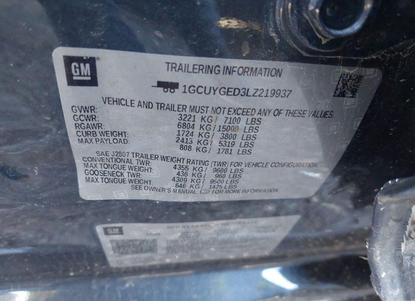 Photo 9 of 2020 Chevrolet Silverado 1500 4WD SHORT BED LTZ (VIN 1GCUYGED3LZ219937)
