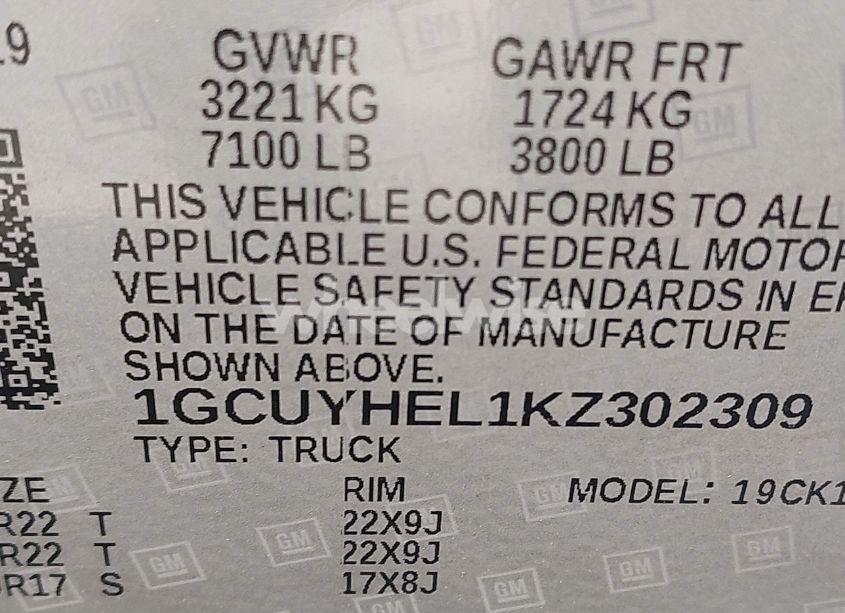 Photo 9 of 2019 Chevrolet Silverado 1500 HIGH COUNTRY (VIN 1GCUYHEL1KZ302309)