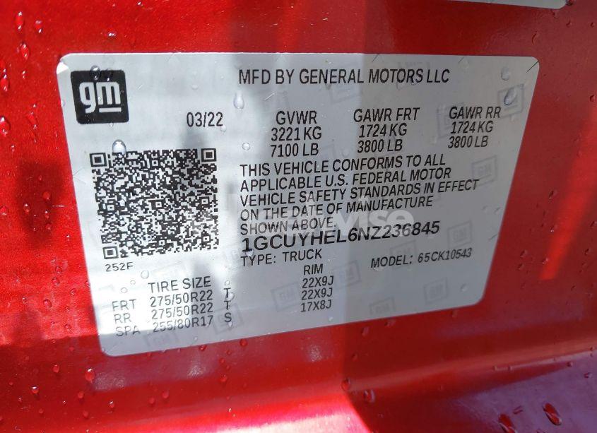 Photo 9 of 2022 Chevrolet Silverado 1500 LTD 4WD SHORT BED HIGH COUNTRY (VIN 1GCUYHEL6NZ236845)