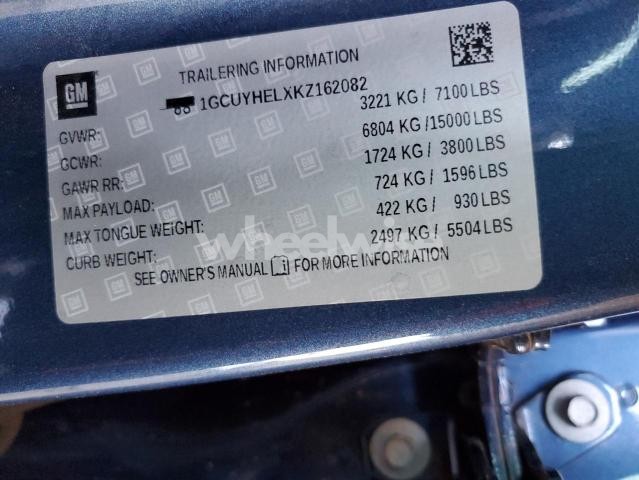 Photo 10 of 2019 CHEVROLET SILVERADO K1500 HIGH COUNTRY (VIN 1GCUYHELXKZ162082)