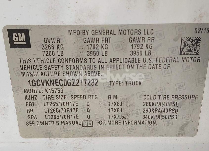 Photo 9 of 2016 Chevrolet Silverado 1500 WT (VIN 1GCVKNEC0GZ217232)