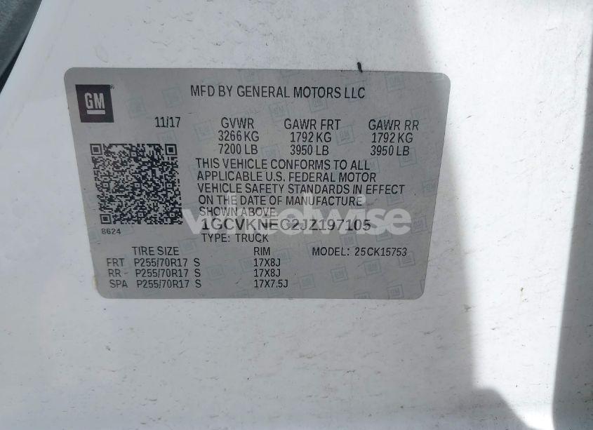 Photo 9 of 2018 Chevrolet Silverado 1500 WT (VIN 1GCVKNEC2JZ197105)