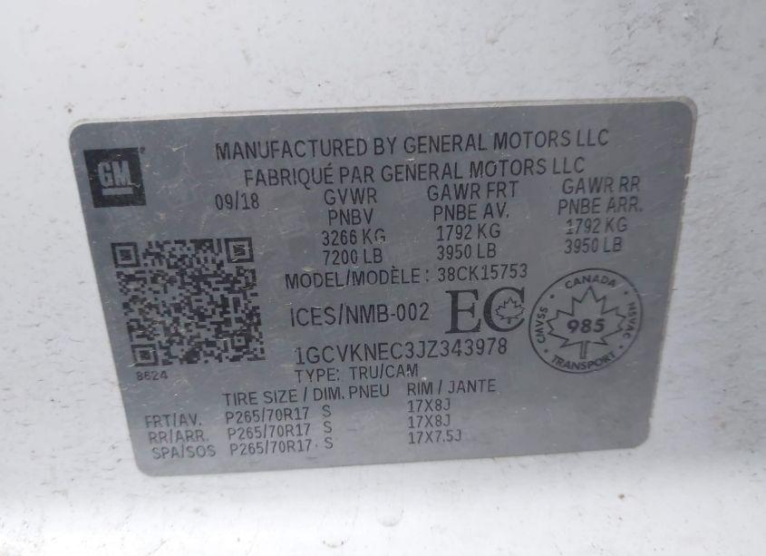 Photo 9 of 2018 Chevrolet Silverado 1500 LS/WT (VIN 1GCVKNEC3JZ343978)