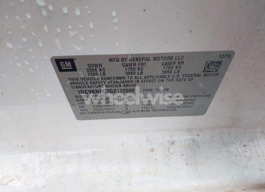 Photo 9 of 2016 Chevrolet Silverado 1500 LS (VIN 1GCVKNEC7GZ172998)