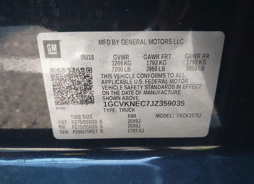 Photo 9 of 2018 Chevrolet Silverado 1500 WT (VIN 1GCVKNEC7JZ359035)