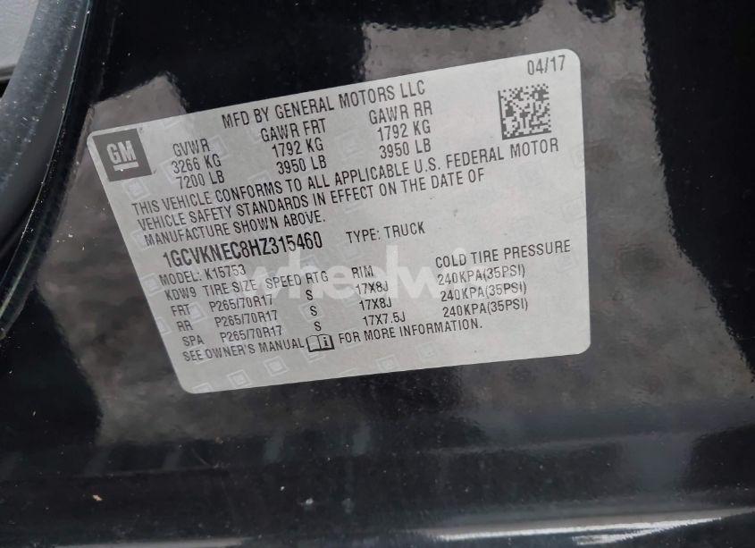 Photo 9 of 2017 Chevrolet Silverado 1500 WT (VIN 1GCVKNEC8HZ315460)