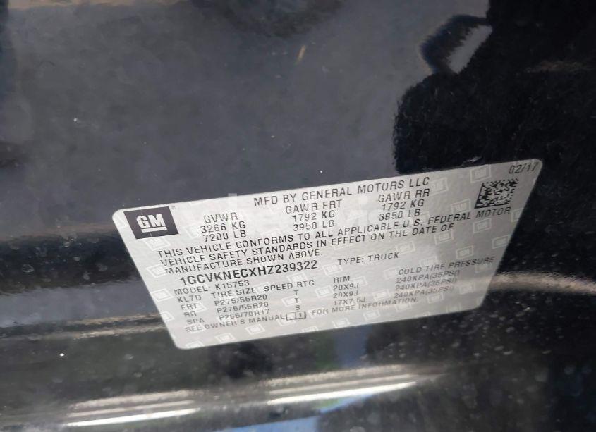 Photo 9 of 2017 Chevrolet Silverado 1500 WORK TRUCK (VIN 1GCVKNECXHZ239322)