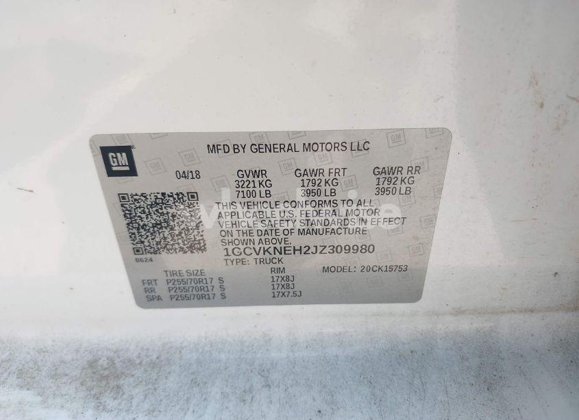 Photo 9 of 2018 Chevrolet Silverado 1500 WT (VIN 1GCVKNEH2JZ309980)