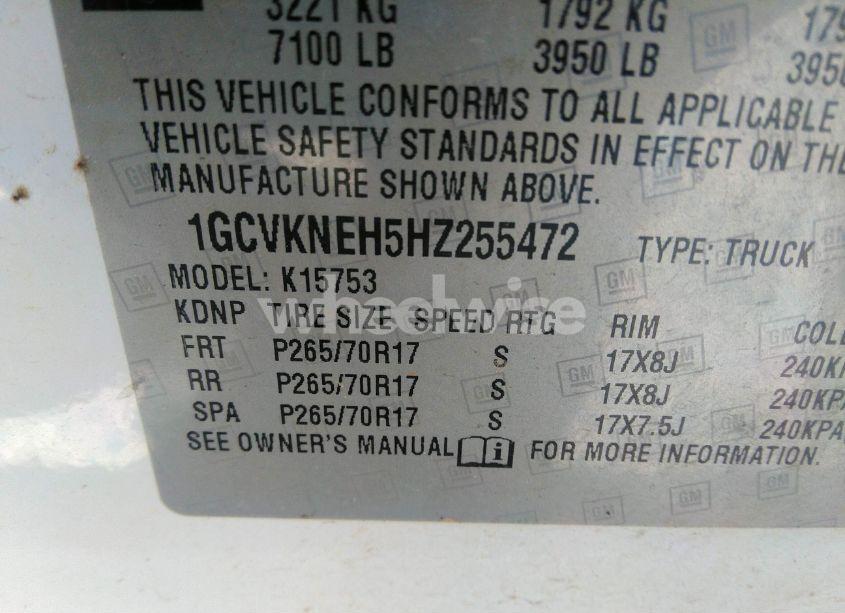 Photo 9 of 2017 Chevrolet Silverado 1500 WT (VIN 1GCVKNEH5HZ255472)