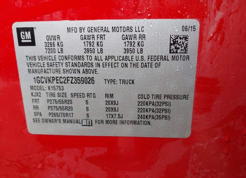 Photo 9 of 2015 Chevrolet Silverado 1500 LS (VIN 1GCVKPEC2FZ359026)